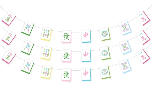 Sursurprise Mahjong Party Dekorationen, 3PCS Mah Jong Banner für Geburtstag Spiel Feier Party Zubehör Sursurprise Mahjong Party Dekorationen, 3PCS Mah Jong Banner für Geburtstag Spiel Feier Party Zubehör von Sursurprise