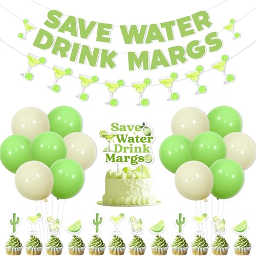 Sursurprise Margarita Geburtstag Bachelorette Party Dekorationen, Save Water Drink Margs Banner Girlande Cake Topper Cocktail Cupcake Toppers Ballons, Cinco De Mayo Mexican Fiesta Bridal Shower Sursurprise Margarita Geburtstag Bachelorette Party Dekorationen, Save Water Drink Margs Banner Girlande Cake Topper Cocktail Cupcake Toppers Ballons, Cinco De Mayo Mexican Fiesta Bridal Shower von Sursurprise