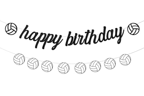 Sursurprise Volleyball Geburtstag Party Dekorationen, Volleyball Happy Birthday Banner, Volleyball Party Banner für Sport Themed Birthday Party Supplies von Sursurprise