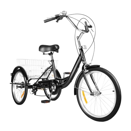 Susoso Dreiräder 8-Gang-Schaltung Dreirad Mit Schutzbleche Und Einkaufskorb für ältere Menschen und Erwachsene um zu Fahren zu picknicken einzukaufen oder andere Aktivitäten im Freien zu unternehmen von Susoso