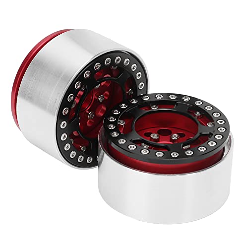 SustVita 1,9-Zoll-RC-Beadlock-Rollen mit CNC-gefrästen Aluminiumlegierungsfelgen, sicherem und zuverlässigem Raddesign zum Klettern von RC-Fahrzeugen (Rot) von SustVita