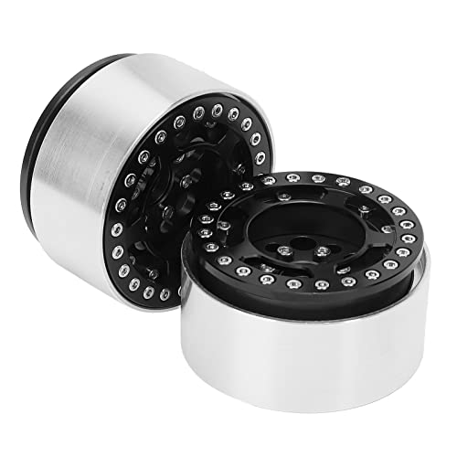 SustVita 1,9-Zoll-RC-Beadlock-Rollen mit CNC-gefrästen Aluminiumlegierungsfelgen, sicherem und zuverlässigem Raddesign zum Klettern von RC-Fahrzeugen (Schwarz) von SustVita