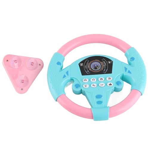SustVita Baby Lenkradspielzeug für Säuglinge, pädagogische Fahrtätigkeit mit dynamischen Musik- und Soundeffekten, ideales Autositzspiel für Autositze (Pink Blue) von SustVita