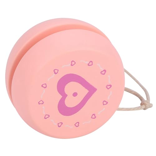SustVita Holz Yoyo für Kinderanfänger, langlebiges Cartoon Yoyo Toy für Kleinkind Yoyo Skill Building, lustige Anfänger Yoyo Ball Game (Pink Heart) von SustVita