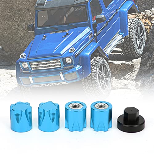 SustVita M4 Alloy Wheel Lock -Muttern, RC -Autorad -Randmitte für 1/10 Axial SCX10 90046 D90 Fernbedienungsfahrzeug (Blau) von SustVita