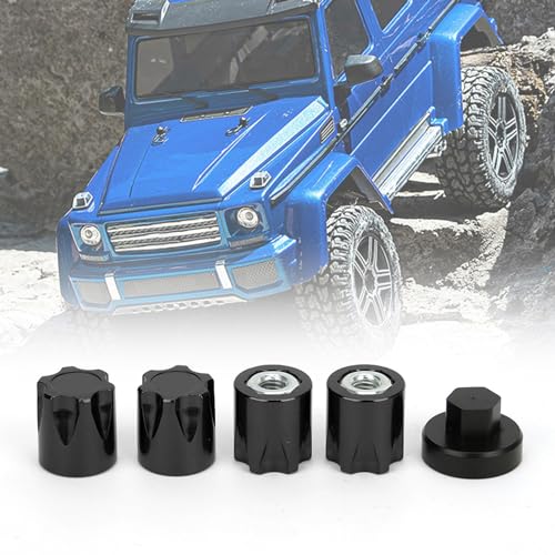 SustVita M4 Alloy Wheel Lock -Muttern, RC -Autorad -Randmitte für 1/10 Axial SCX10 90046 D90 Fernbedienungsfahrzeug (Schwarz) von SustVita