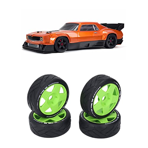 SustVita Plastic Wheel Rims für Rennen 1/8 GT RC -Rollen mit starken Grip Gummireifen 4 Stcs (Grün) von SustVita