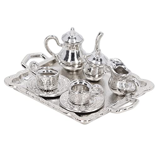Sustvita Dollhouse Tea Set 1:12 Maßstab Metall Miniatur Tee Tassen Tablett Kit Lifelike Dollhouse Miniaturzubehör für Zimmerkastensammler Sustvita Dollhouse Tea Set 1:12 Maßstab Metall Miniatur Tee Tassen Tablett Kit Lifelike Dollhouse Miniaturzubehör für Zimmerkastensammler von SustVita