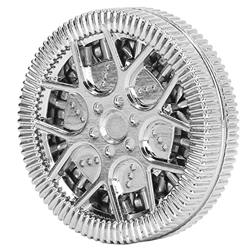 Sustvita Hollow Hub Muster Zappelspielzeug, Metall ADHS Haptisch Magnet Fingerspielzeug, tragbares Stressabbau Angst -Schreibtisch Spielzeug zum Spaß (Silber) von SustVita