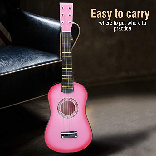 Sustvita Holzkid -Gitarre, Kindergitarrenspielzeug für Jungen und Mädchen, Nette Leckerei für Junge Musiker (Pink) von SustVita