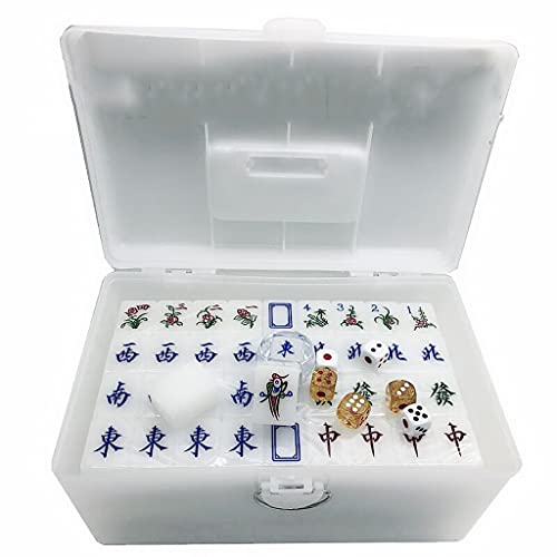 Mahjong Chinesisches Mahjong-Spielset, inklusive 144 Spielwürfel und verziertem Aufbewahrungskoffer, 4 Würfel, professionelles komplettes Mahjong-Spielset Mahjong-Spielsteine (Kunststoffbox 38#) (T von Suuim