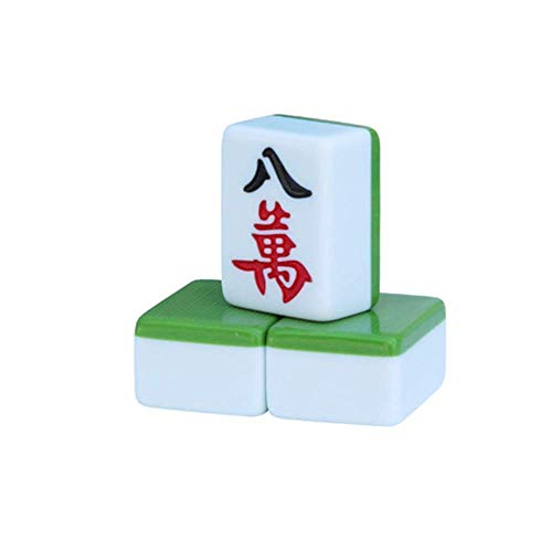 Mahjong Mahjong Set mit 144 Reise-Mah-Jongg-Reisen, Familie, Freizeit, professioneller chinesischer Mahjong, Mah-Jong (blau 33 x 44 mm) (grün 29 x 39,5 mm) von Suuim