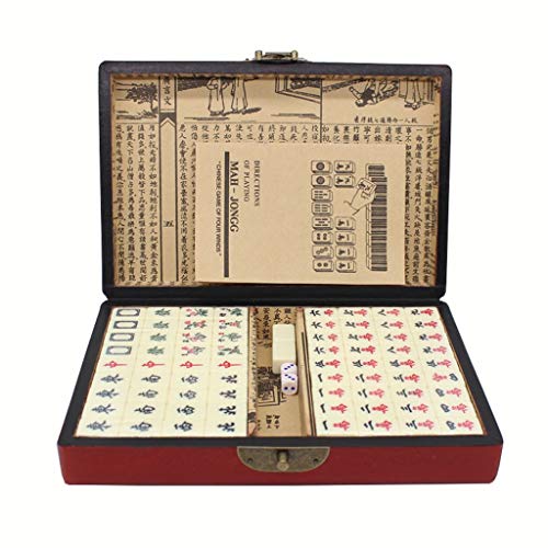 Mahjong Neues tragbares chinesisches Mahjong-Set mit 144 Spielsteinen für Mahjong im chinesischen Stil, Touristenheim, klassisches Mah-Jongg-Spielset Mahjong (Farbe: Weiß) (Weiß) von Suuim