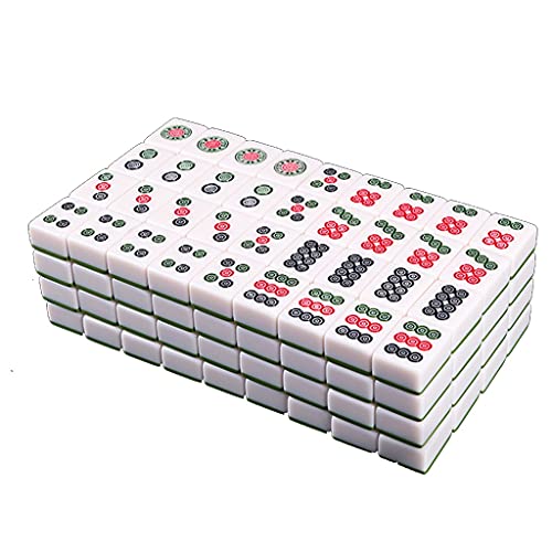 Mahjong-Set, MahJongg-Fliesenset, Mahjong/Majiang-Reiseset, Spielsteine aus Jadeimitat, komplettes Mahjong-Spielset, nur für Gameplay im chinesischen Stil von Suuim