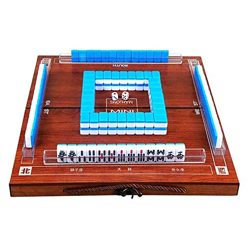 Mahjong-Set, tragbar, Mini 144 Mahjong-Set, Mah-Jongg-Tisch, traditionelles Spiel, für Reisen, faltbar, Weihnachten, Geburtstag, Mahjong-Set von Suuim