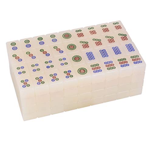 Mahjong Sublipped White Mahjong, Advanced Boutique Chinese Mahjong mit 144 gravierten Kacheln von Suuim