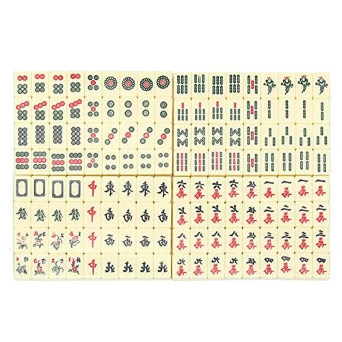 Suuim Mahjong, Mah Jong, manuelles Mahjong-Set, 144 Spielsteine, Mah-Jong-Set, tragbares chinesisches Spielzeug mit Box, Partyspielbrett von Suuim