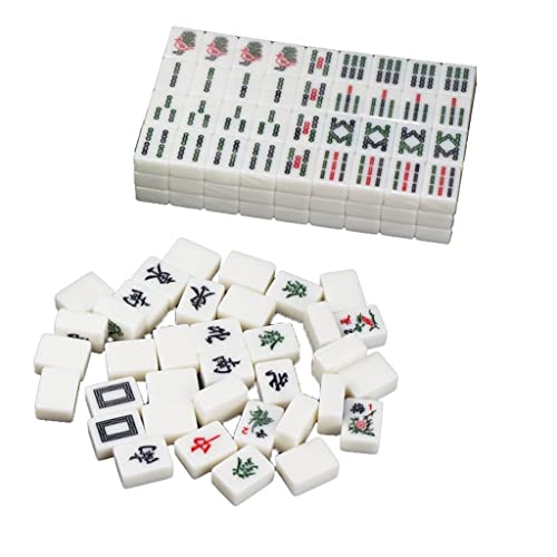 Suuim Mahjong, klassischer chinesischer Mahjong, 30 mm, klein, tragbar, für Reisen, Unterhaltung, Mahjong, Haushalt, Hand-Mahjong, Mahjong-Fliesen (weiße Handtasche) (weiße Handtasche) von Suuim