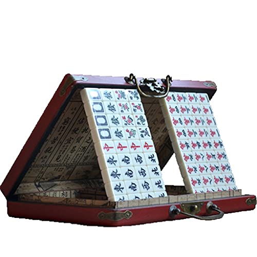 Suuim Mahjong, klassisches chinesisches Mahjong-Spielset, tragbarer Reise-Mahjong-Anzug mit Aufbewahrungsbox, Familienunterhaltungsspiel, Mahjong-Fliesen von Suuim