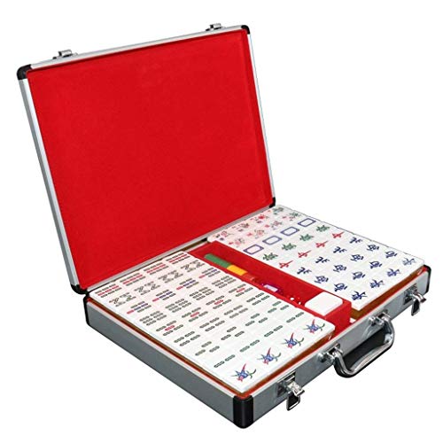 Suuim Mahjong-Set, 4,0 cm Mahjong-Karte mit Handreibung, traditionelles chinesisches Mahjong, Mahjong für Zuhause, Acryl, Zwei Farben, Kristallgolddraht, 4,0 x 3,1 x 2,1 cm von Suuim