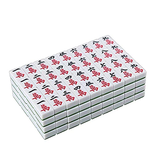 Suuim Mahjong-Set, MahJongg-Fliesen-Set, chinesische nummerierte Spielsteine, Mahjong-Set mit Würfeln, leicht lesbares Spielset, Geschenk/Geburtstags-Chinesisches Mahjong-Spielset (Farbe von Suuim