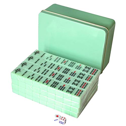 Suuim Mahjong-Set, MahJongg-Fliesen-Set, chinesisches Mahjong, 144 nummerierte Melamin-Fliesen mit Tragetasche, komplettes Mahjong-Spielset, chinesisches Mahjong-Spielset von Suuim