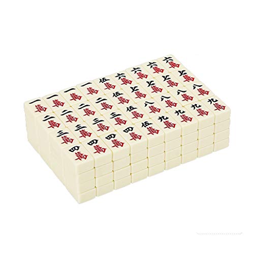 Suuim Mahjong-Set, MahJongg-Spielsteine, chinesisches Mini-Mahjong-Set, 144 Spielsteine, Mahjong-Zubehör mit Handtasche, chinesische Klassische Spielsteine, Mini-Mahjong-Reiseset von Suuim