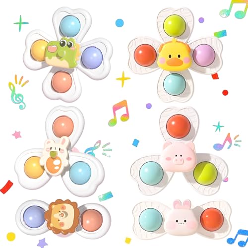 Saugnapf Spielzeug Baby,Suuwwn 6 Stück Spielzeug ab 3 Monate Sicheres Badewannenspielzeug Sensorik Baby-Badespielzeug mit Saugnapf Saugnapf Spielzeug Baby,Suuwwn 6 Stück Spielzeug ab 3 Monate Sicheres Badewannenspielzeug Sensorik Baby-Badespielzeug mit Saugnapf von Suuwwn