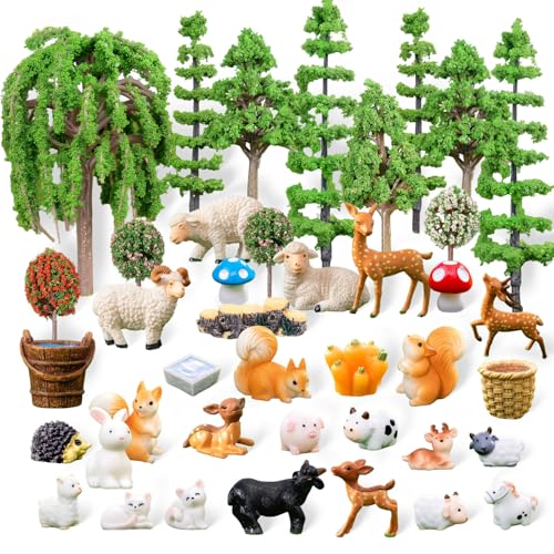 51 Stück Feengarten Miniatur Deko Modellbau Bäume Waldtiere Bauernhoftiere Tierfiguren Miniatur Garten Feengarten Zubehör Waldtiere Figuren Sandbox Spielzeug Landschaftsdeko DIY Geschenke 51 Stück Feengarten Miniatur Deko Modellbau Bäume Waldtiere Bauernhoftiere Tierfiguren Miniatur Garten Feengarten Zubehör Waldtiere Figuren Sandbox Spielzeug Landschaftsdeko DIY Geschenke von Suynauetev