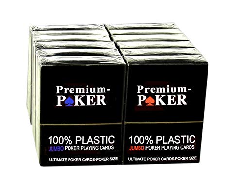 Neu 12 X Poker Karten Casino Qualität 100 % Plastik Grosser Index 4 Eckzeichen von Sven Wilke/Fa. Feuerwerk-Planet