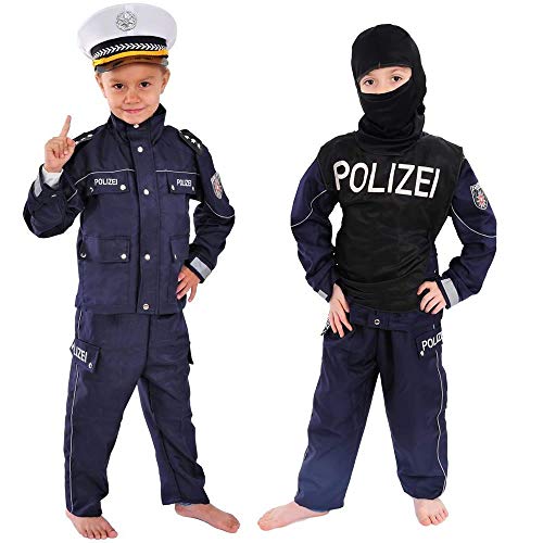 Polizei Kinder Einsatzkommando Kostüm 122 - 128 für Fasching Karneval Polizist von Sven Wilke/Fa. Feuerwerk-Planet