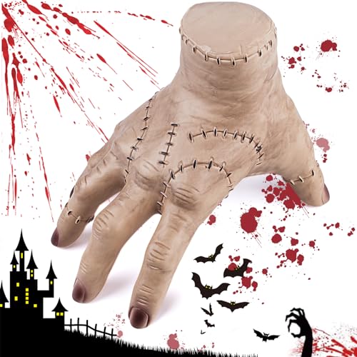 Swahan Eiskaltes Händchen für Schulter,Horror Wednesday Hand,Realistic Scarred Eiskaltes Händchen,Wednesday Thing Hand Model Latex Spielzeug,Gothic Requisite Karneval Halloween Dekoration von Swahan