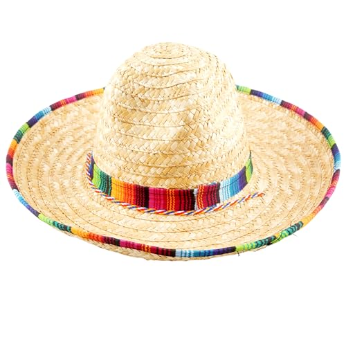 Swakuta Riesiger mexikanischer Sombrero-Hut, riesiger mexikanischer Sombrero-Hut, Cinco de Mayo-Hut mit Serape-Besatz für mexikanisches Partyzubehör (Farbstil 1) von Swakuta