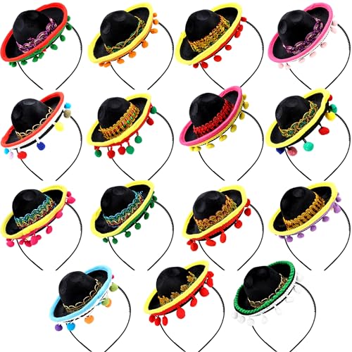 Swakuta Sombrero-Stirnbänder aus Stoff und Stroh, Cinco de Mayo, Fiesta, Sombrero, Stirnband für Luau-Veranstaltungen, Foto-Requisiten, mexikanische Themenparty-Dekorationen, lustiger Fiesta-Hut, 15 Swakuta Sombrero-Stirnbänder aus Stoff und Stroh, Cinco de Mayo, Fiesta, Sombrero, Stirnband für Luau-Veranstaltungen, Foto-Requisiten, mexikanische Themenparty-Dekorationen, lustiger Fiesta-Hut, 15 von Swakuta