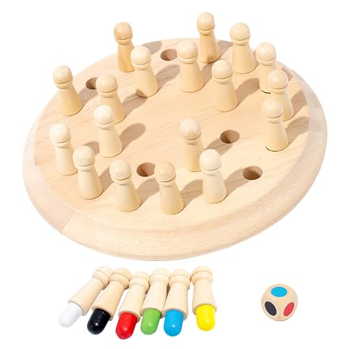 Gedächtnis Schach Lernspielzeug Montessori Spielzeug ab 4 Jahre Montessori Brettspiel aus Holz Kinderspiele für Verbessert das Gedächtnis und die Farbwahrnehmung Gedächtnis Schach Lernspielzeug Montessori Spielzeug ab 4 Jahre Montessori Brettspiel aus Holz Kinderspiele für Verbessert das Gedächtnis und die Farbwahrnehmung von Swavitie