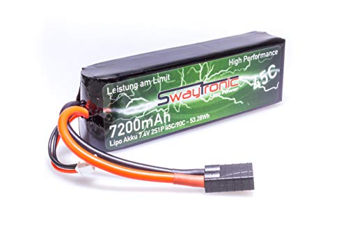 SWAY-TRX LiPo 2S 7.4V 7200mAh 45C/90C TRX von Swaytronic