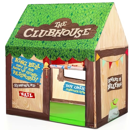 SweHouse Spielhaus Kinder Indoor - Kinderzelt mit aufrollbarer Tür und Fenstern für Spielbereich Dekor - Spielzelt für Drinnen ab 3 Jahre Green von SweHouse