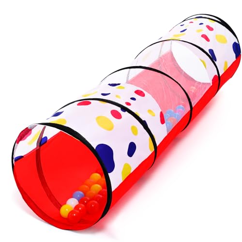SweHouse Baby Pop Up Spieltunnel für Kleinkinder mit Netzfenster, Katzentunnel für Hunde Haustiere, Kinder Krabbeltunnel Spielzelt Kleinkinder Tunnel Indoor Outdoor Spielzeug für Mädchen für Kleinkind von SweHouse