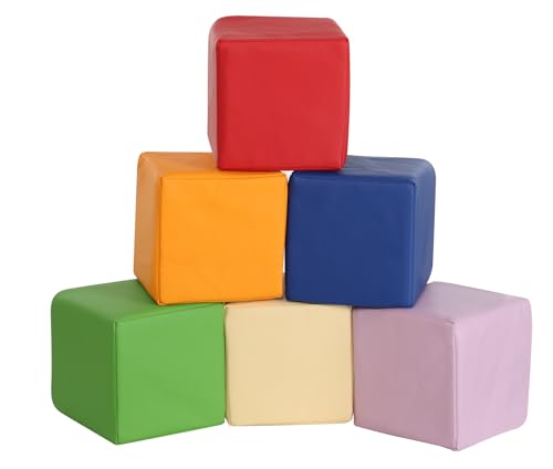 SweHouse Schaumstoff Bausteine Kinder Indoor: 6 PCS Softbausteine Spielbausteine - Baby Klettern Indoor ab 1 Jahr Schaumstoff von SweHouse