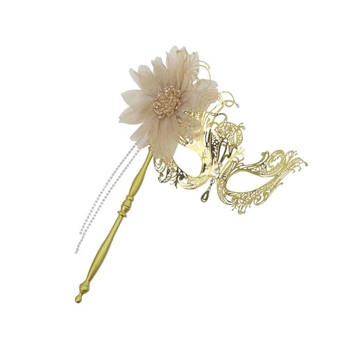 Blumen-Strass-Maskerade mit Stab, Metall, halbes Gesicht für Frauen, Maskerade, Abschlussball, Halloween, Cosplay, Partys, Halloween Blumen-Strass-Maskerade mit Stab, Metall, halbes Gesicht für Frauen, Maskerade, Abschlussball, Halloween, Cosplay, Partys, Halloween von Sweeaau