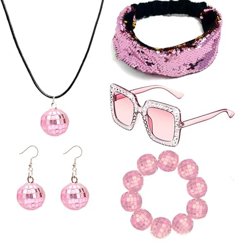 Diskothekenkostüm-Outfits, 1960er, 1970er, 80er Jahre, Diskothekenzubehör, Stirnband, Ohrringe, Armbänder, Sonnenbrille für Halloween, Party, Disco-Kostüme Diskothekenkostüm-Outfits, 1960er, 1970er, 80er Jahre, Diskothekenzubehör, Stirnband, Ohrringe, Armbänder, Sonnenbrille für Halloween, Party, Disco-Kostüme von Sweeaau