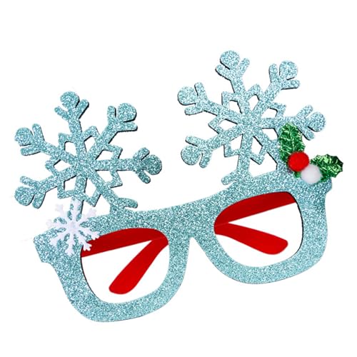 Funkelnde Schneeflocken-Weihnachtsbrille mit Design, Rollenspiel-Zubehör für Feiertage, Partys und festliche Veranstaltungen, bequeme Party-Brille von Sweeaau