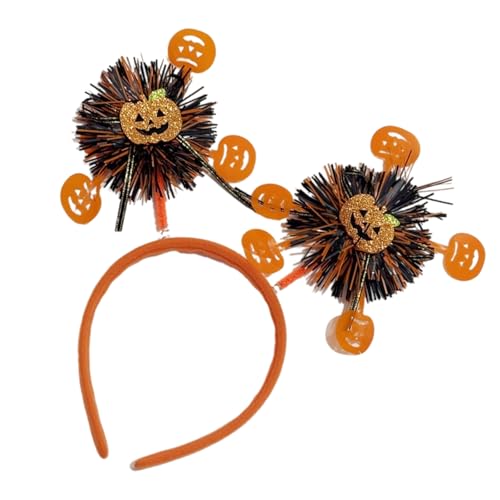 Halloween-Stirnband, Glitzer, Kürbise, Stirnband, Totenkopf, Haarreifen, Party-Dekoration, Zubehör für Damen von Sweeaau