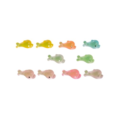 Set mit 10 bunten Miniatur-Mäuse-Figuren aus Kunstharz für kreative Kuchendekoration, Wal, Rinder, Kätzchen, Miniatur-Gartenzubehör von Sweeaau