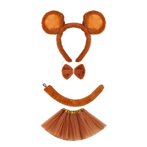 Sweeaau 1/3/4 Kostümzubehör-Set, Ohr, Stirnband, Schwanz, Tutus, Rock, Schleifen, Zubehör-Set, Kinder, Tier, Cosplay Sweeaau 1/3/4 Kostümzubehör-Set, Ohr, Stirnband, Schwanz, Tutus, Rock, Schleifen, Zubehör-Set, Kinder, Tier, Cosplay von Sweeaau