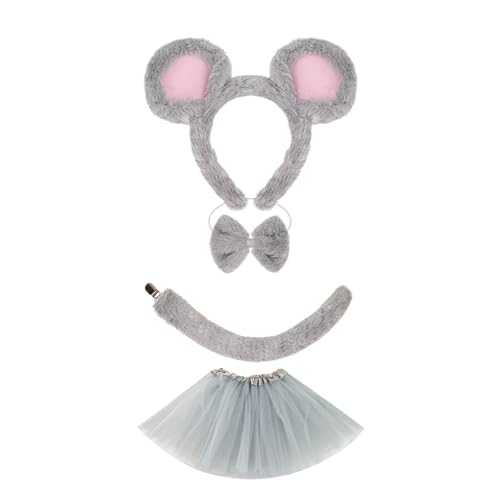 Sweeaau 1/3/4 Kostümzubehör-Set, Ohr, Stirnband, Schwanz, Tutus, Rock, Schleifen, Zubehör-Set, Kinder, Tier, Cosplay Sweeaau 1/3/4 Kostümzubehör-Set, Ohr, Stirnband, Schwanz, Tutus, Rock, Schleifen, Zubehör-Set, Kinder, Tier, Cosplay von Sweeaau