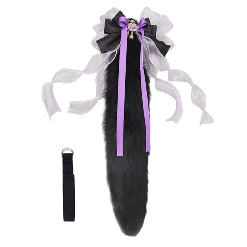 Sweeaau 1 x Fuchs-Wolfsohren-Haarreif, pelziger Schwanz, Wolfsohren, Wolfsschwanz für Weihnachten, Halloween, Cosplay, Party, Kostüm, Zubehör, Wolfsohren, Stirnbänder von Sweeaau