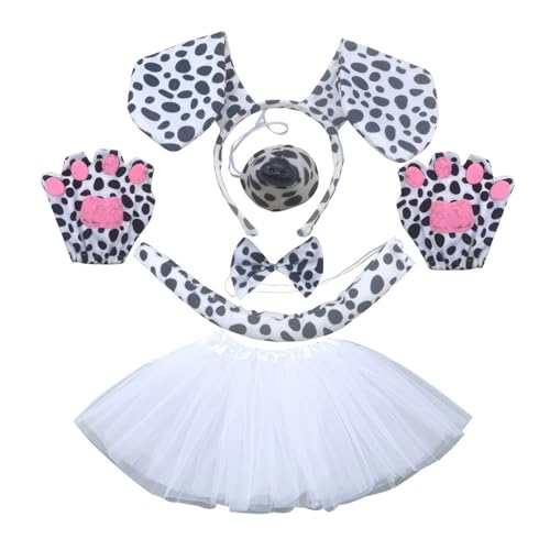 Sweeaau 6-teiliges Hundekostüm-Set, Hundeohren, Stirnband, Schwanz, Fliege, Nase, Handschuhe, Tutu, Rock für Kinder, Halloween, Weihnachten, Tier, Cosplay, Halloween, Cosplay, Herren Sweeaau 6-teiliges Hundekostüm-Set, Hundeohren, Stirnband, Schwanz, Fliege, Nase, Handschuhe, Tutu, Rock für Kinder, Halloween, Weihnachten, Tier, Cosplay, Halloween, Cosplay, Herren von Sweeaau