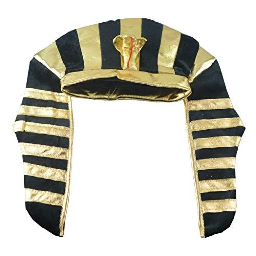 Sweeaau Ägypten Ägyptische Cosplay Hut Pharao König Hut Kostüm Vintage Cap Verkleidung Party Cosplay Rolle zum Spielen Kopfschmuck Kleid Ägyptischer Pharao König von Sweeaau