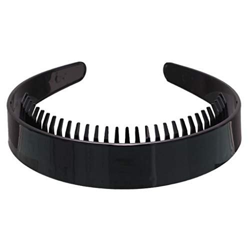 Sweeaau Einfarbiges Stirnband, Zahnkamm, Kopfschmuck, Zahnkamm, Festzug, Abschlussball, Party, Brautschmuck, Party-Requisiten, gezahntes Stirnband, Haarbänder für dickes Haar von Sweeaau